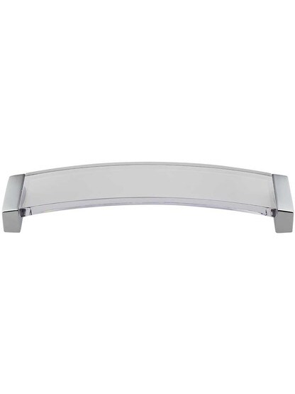 Positano Clear Arched Pull - 6 3/8 inch Center-to-Center in Polished Chrome/Clear.